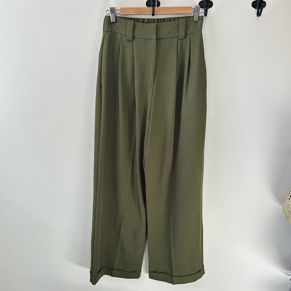 Topshop Olive Green Utility Trousers Pants